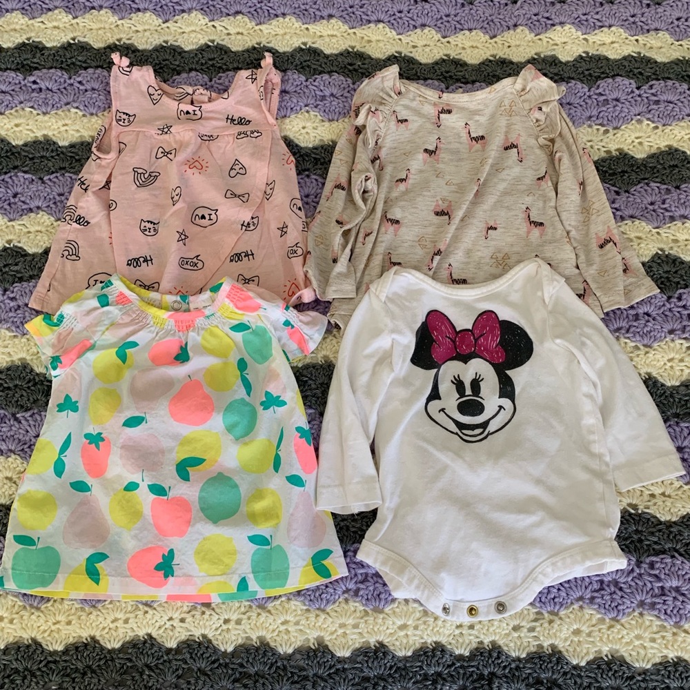 ✨Bundle of 4 Baby Girl Shirts✨